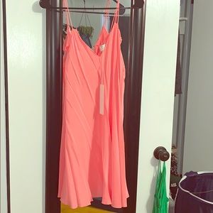 Amanda Uprichard Silk Pink Flowy Racerback Dress